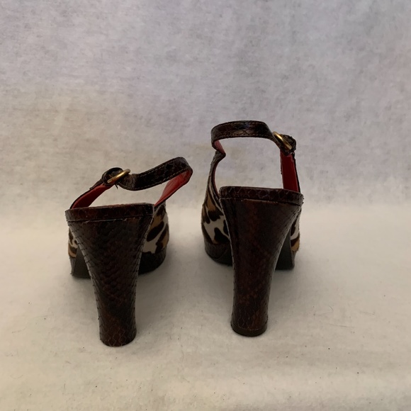Coach Lorilee Slingback Heels Size 7B 4" heels Textured leather and pony skin - Picture 4 of 6